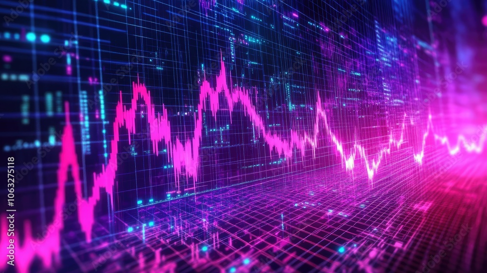 Vibrant Digital Waveform on a Futuristic Background Vibrant Digital Waveform on a Futuristic Background