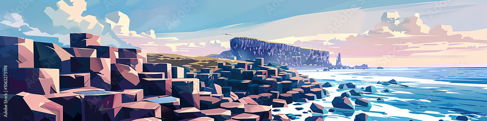 Fototapeta premium The Enigmatic Giant's Causeway: A Geometric View