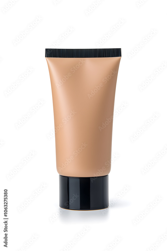 Makeup foundation, BB cream tube mockup isolated on white background Makeup foundation, BB cream tube mockup isolated on white background