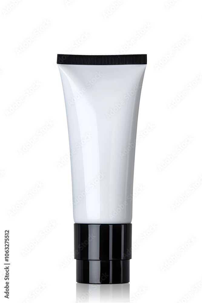 Makeup foundation, BB cream tube mockup isolated on white background