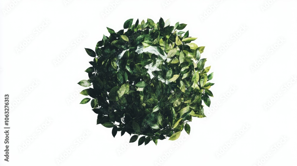 Fototapeta premium Green Leaf Sphere for Nature and Environmental Themes