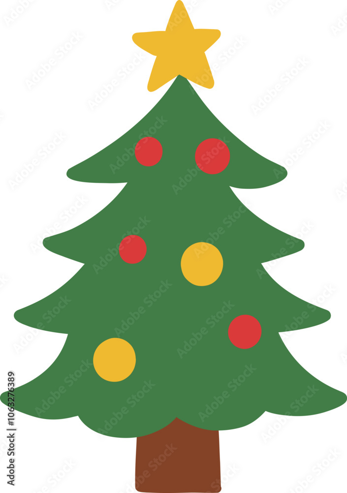 Obraz premium Hand Drawn Christmas Tree Illustration