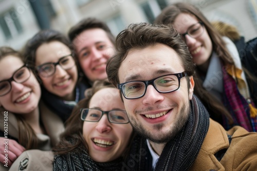 Group of students having fun together in the university campus. Education concept.