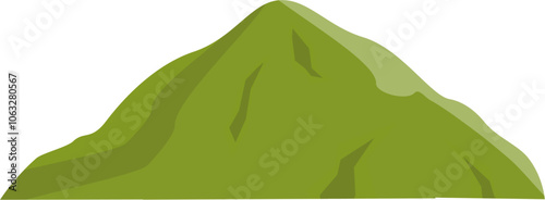 Green mountain landscape flat illustration 