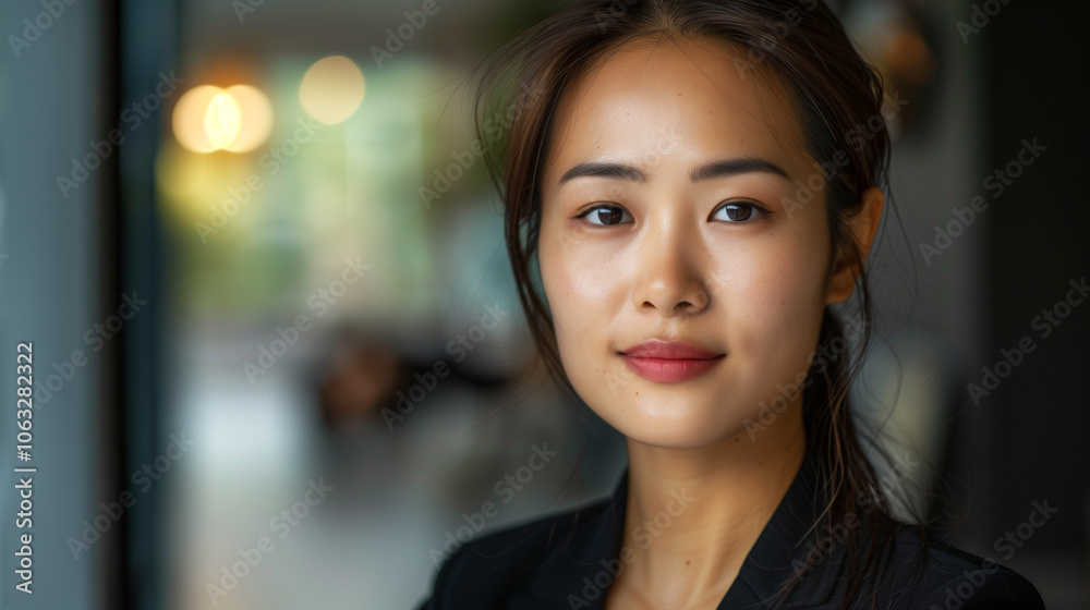 Portrait of a confident woman in a professional setting. Portrait of a confident woman in a professional setting.