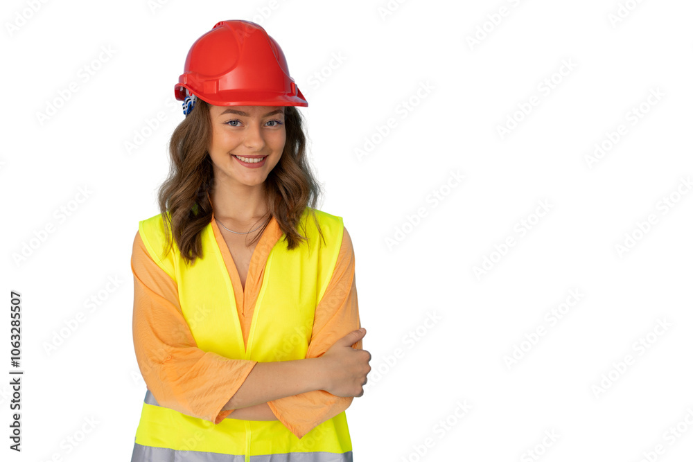 Female civil engineer ensuring safety on the job Female civil engineer ensuring safety on the job