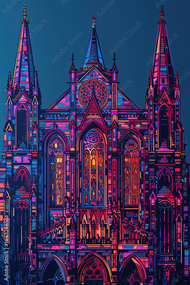 Obraz premium Majestic Glasgow Cathedral: A Geometric Perspective