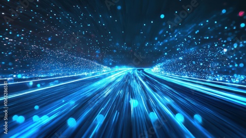 Retro Blue Road Digital Highway background