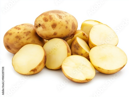 Potato on white background