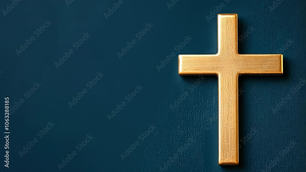 A beautiful gold cross on a dark background, faith, spirituality, and grace. A beautiful gold cross on a dark background, faith, spirituality, and grace.
