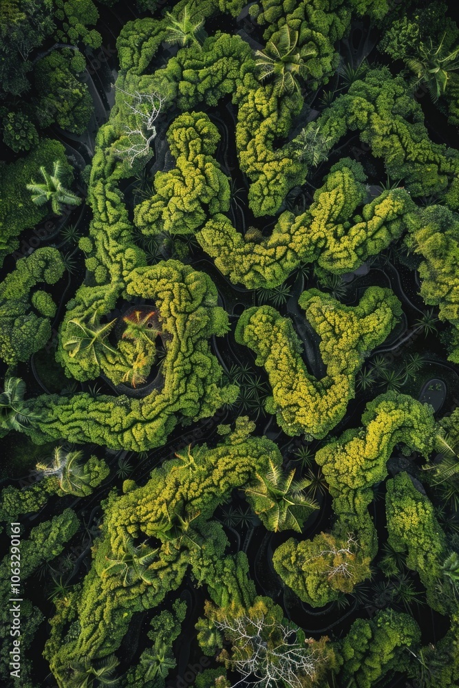 Obraz premium Close-up shot of broccoli growing amidst trees and foliage