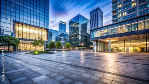 Tranquil Urban Square Surrounded by Modern Architecture Showcasing Innovative Design in an Empty Space Ideal for Urban Exploration Photography