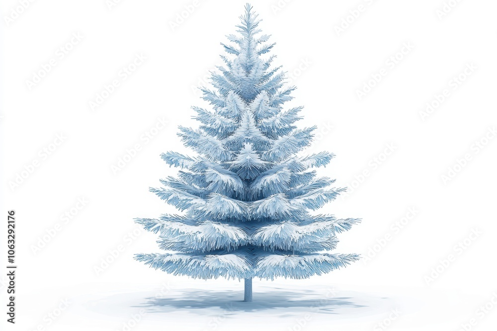 Fototapeta premium Artificial Christmas Tree for Holiday Decor White Background