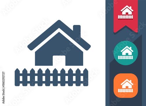 Yard, Backyard, Fence Icon
