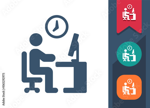 Working Man, Job, Student, Homework Icon