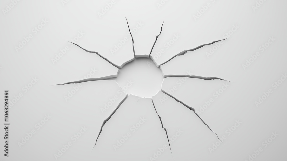 Cracked Surface with Radiating Lines of Split Texture Cracked Surface with Radiating Lines of Split Texture