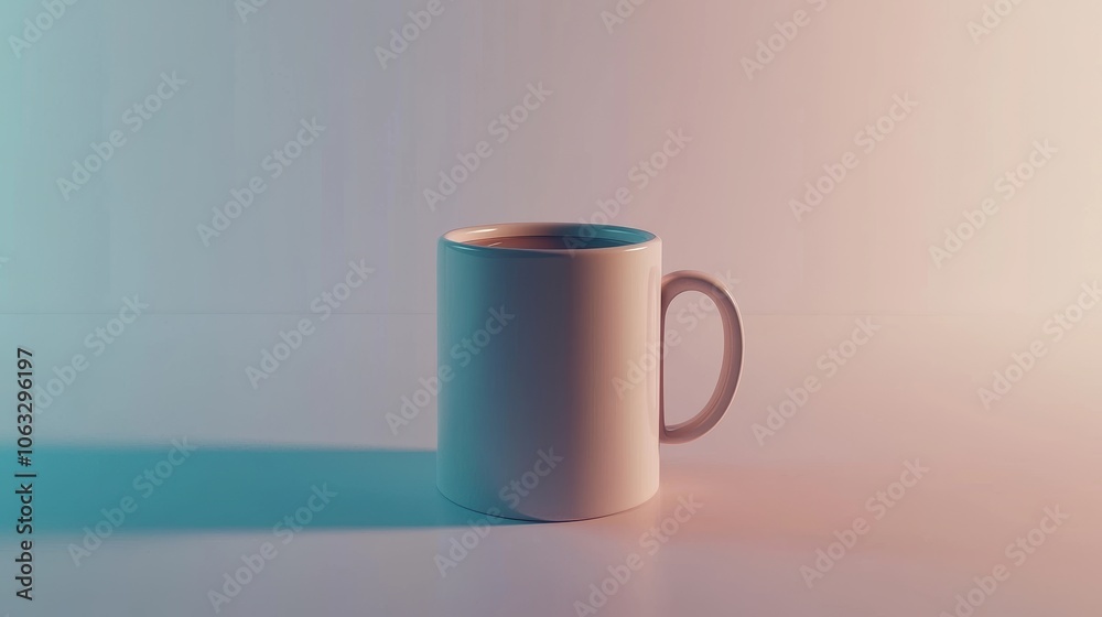 Minimalist Empty Coffee Cup on Table Minimalist Empty Coffee Cup on Table
