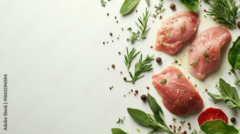 Fresh Chicken Breasts with Herbs and Spices Fresh Chicken Breasts with Herbs and Spices