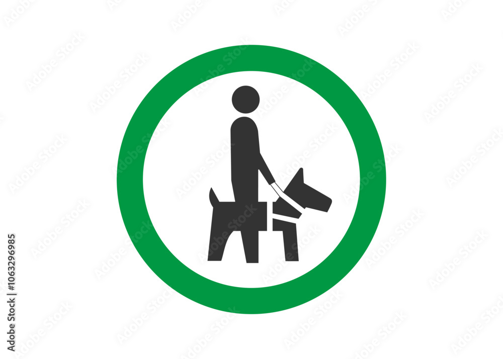 盲導犬 介助犬 聴導犬 同伴可の安全マークのイラスト 安全標識 ピクトグラム