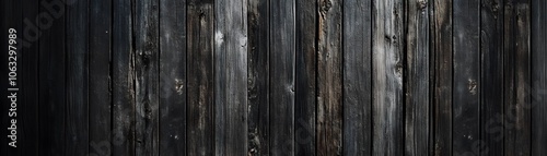 Weathered Black Wooden Plank Wall Texture photo