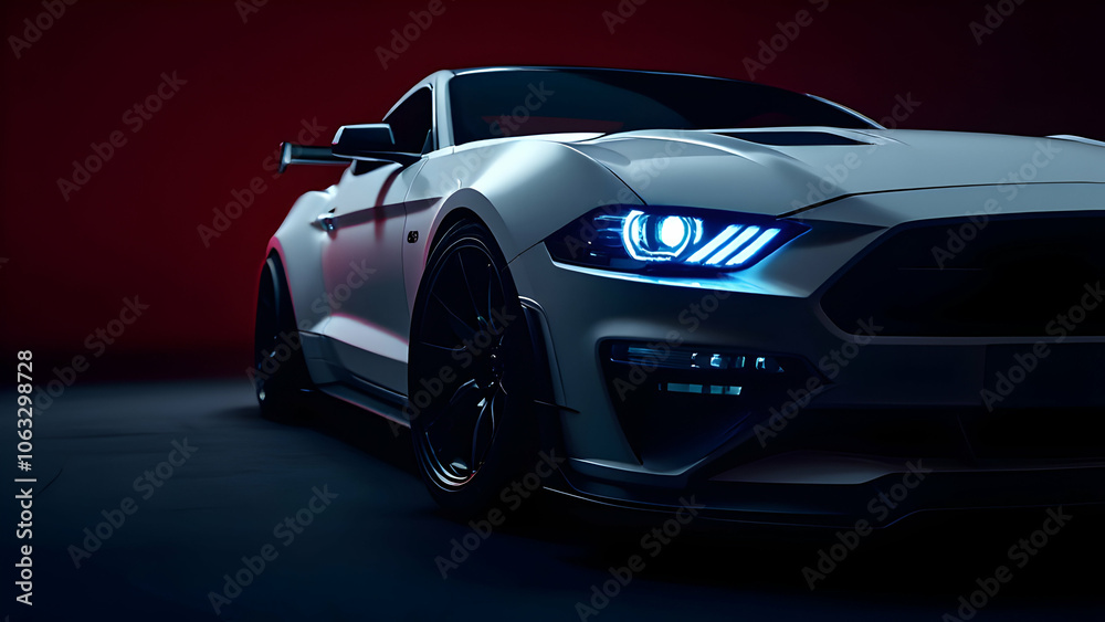 Luxury Sports Car in Dramatic Lighting Luxury Sports Car in Dramatic Lighting