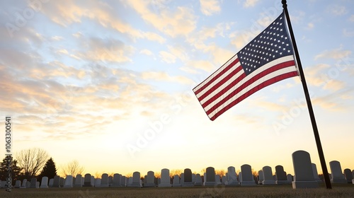 Veterans Day Tribute Honoring Our Heroes - A Serene Memorial Scene with American Flag at Half-Mast Reflecting Courage Sacrifice and Gratitude for Our Armed Forces