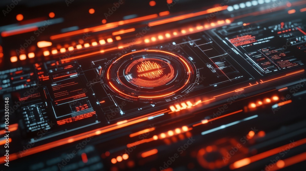 The abstract HUD display shows sci-fi futuristic frame information The abstract HUD display shows sci-fi futuristic frame information