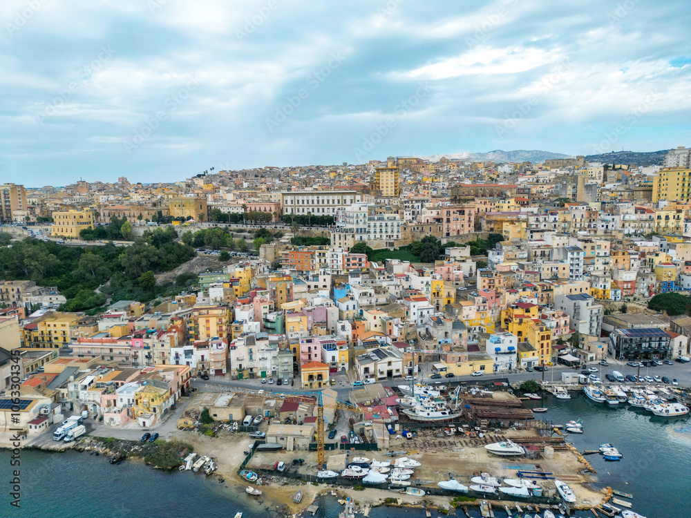 Fototapeta premium Aerial View of Sciacca, Sicily Coastal Town