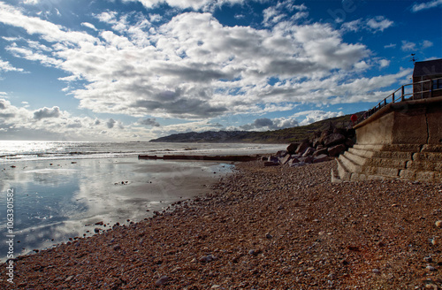 Charmouth beach in devon photo