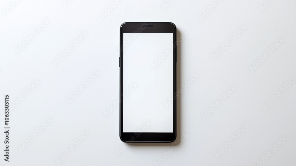 Smartphone with white screen background mock up Smartphone with white screen background mock up