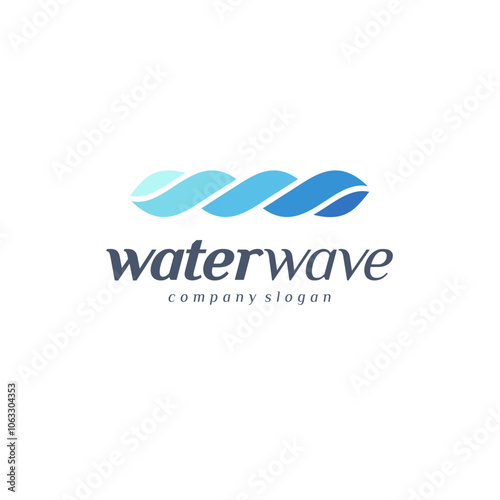 Vector logo design template. Water waves sign.