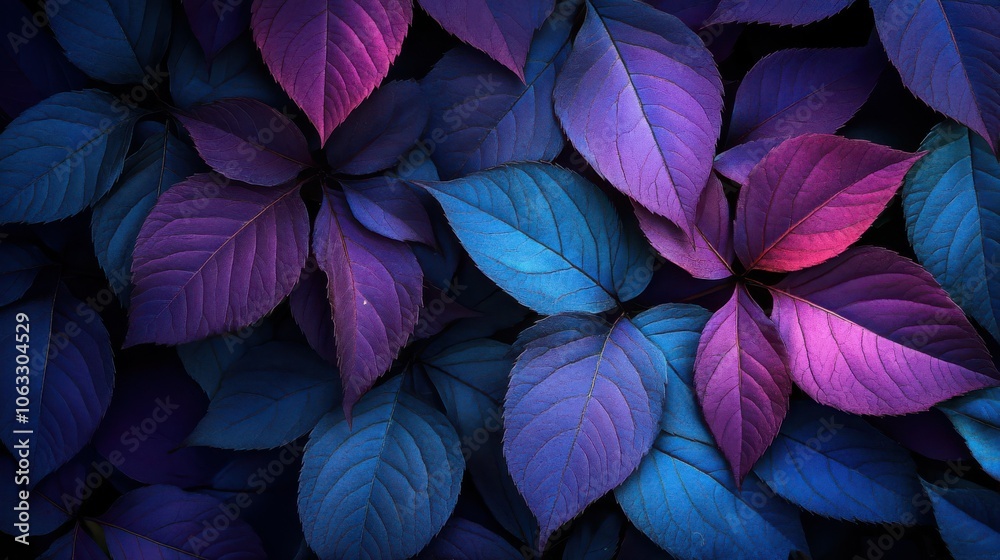 Vibrant Blue and Purple Leaves Vibrant Blue and Purple Leaves