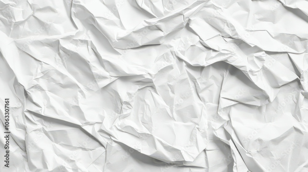 Fototapeta premium white crumpled and creased glued wrinkled paper poster texture background