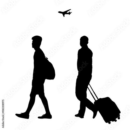 旅行者のシルエットイラスト２
