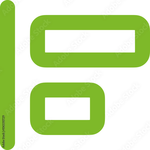 Objects align left icon logo design