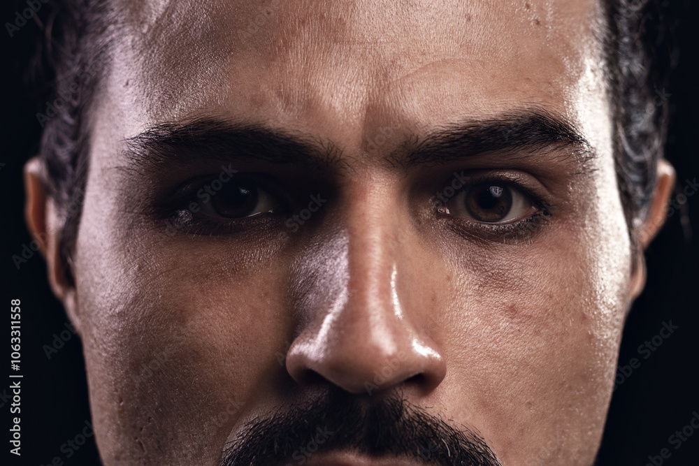 Obraz premium portrait of a brazilian man with samurai costume