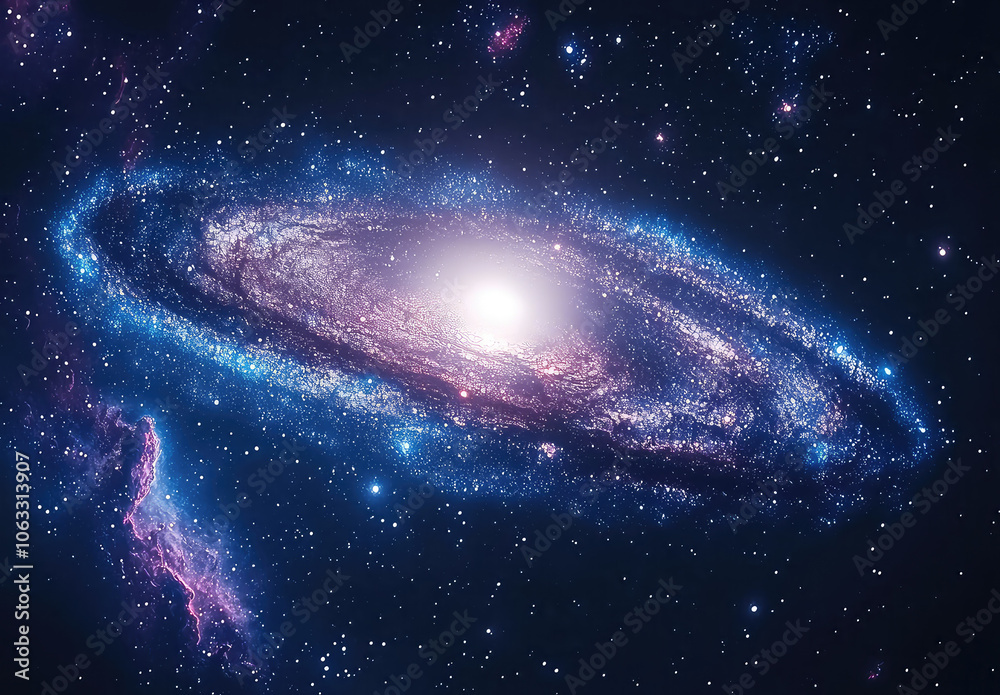 Obraz premium Andromeda galaxy with vibrant colors and stunning details in space