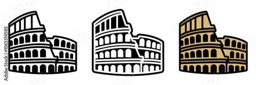 Coliseum icon is an iconic Roman amphitheater known for gladiatorial games and events capable of holding thousands of spectators in stone tiers.
