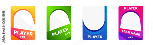 Esport inspired player card with customizable bright frame and layout for displaying player identity, team, and match information in a striking format.