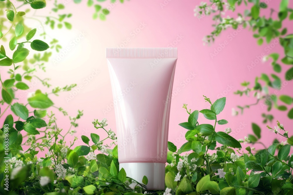 white blank tube of cream for mockup the background is bright pink white blank tube of cream for mockup the background is bright pink