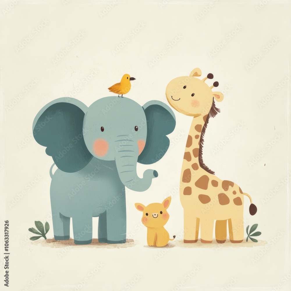 Fototapeta premium Adorable Animal Friends