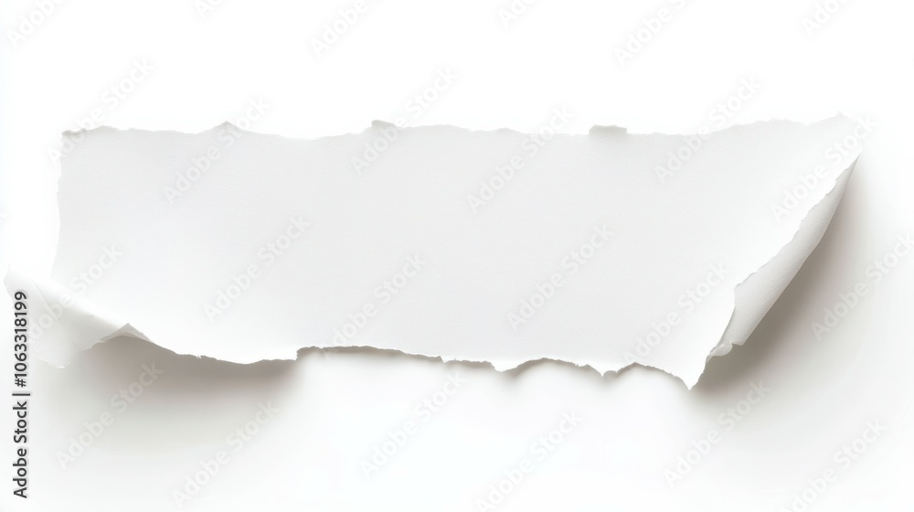 piece of white paper tear isolated on white background piece of white paper tear isolated on white background