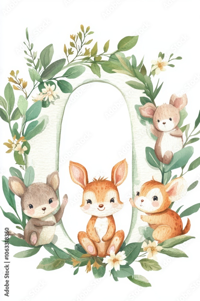 Obraz premium Whimsical Woodland Creatures