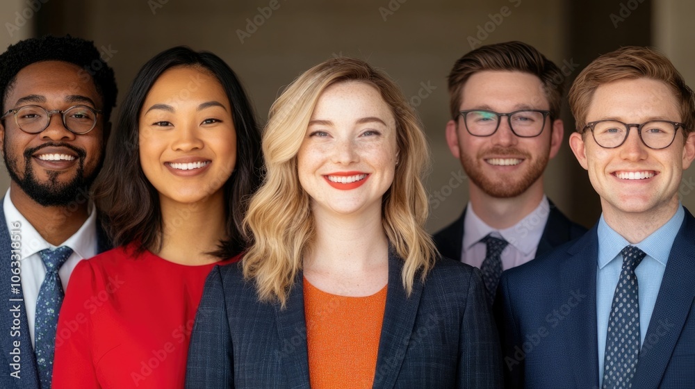 Portrait of a diverse and inclusive group of smiling professionals from different backgrounds genders and ages working together in a corporate or office environment Portrait of a diverse and inclusive group of smiling professionals from different backgrounds genders and ages working together in a corporate or office environment