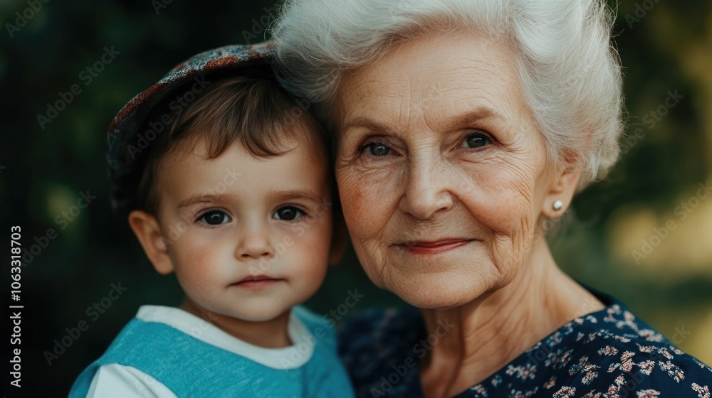 Elderly woman and young child sharing a heartwarming smile in a diverse group setting capturing the spirit of connection community and the embracing of differences Elderly woman and young child sharing a heartwarming smile in a diverse group setting capturing the spirit of connection community and the embracing of differences