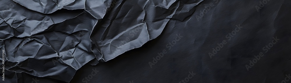 Crumpled Black Paper with Smooth Surface Crumpled Black Paper with Smooth Surface