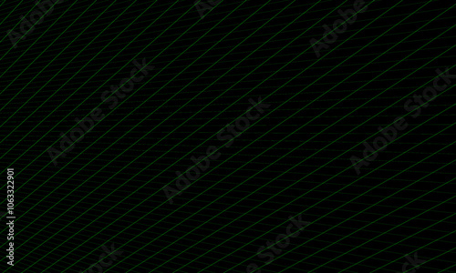 A digital abstract pattern featuring diagonal lines in green on a black background.