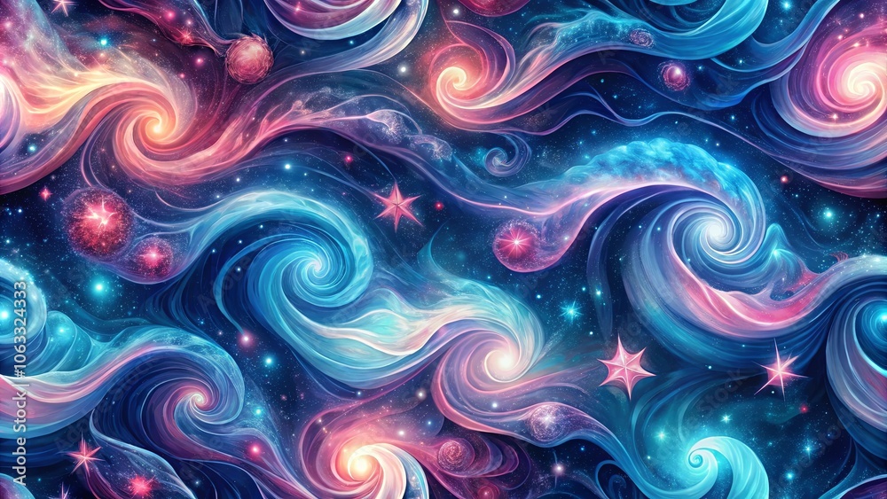 Celestial Swirls and Cosmic Dust A Dreamlike Dance of Nebulae and Stars