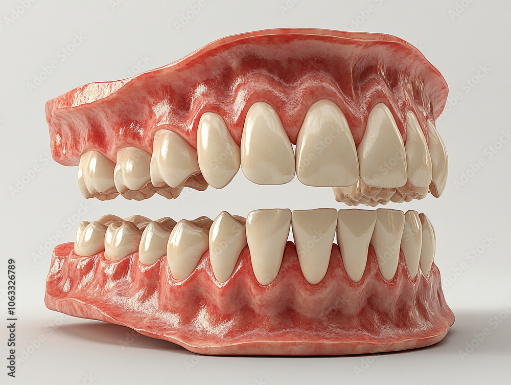3d render jaw with teeth and dentures, dental care and prosthetics in a clean, dental health. 3d render jaw with teeth and dentures, dental care and prosthetics in a clean, dental health.