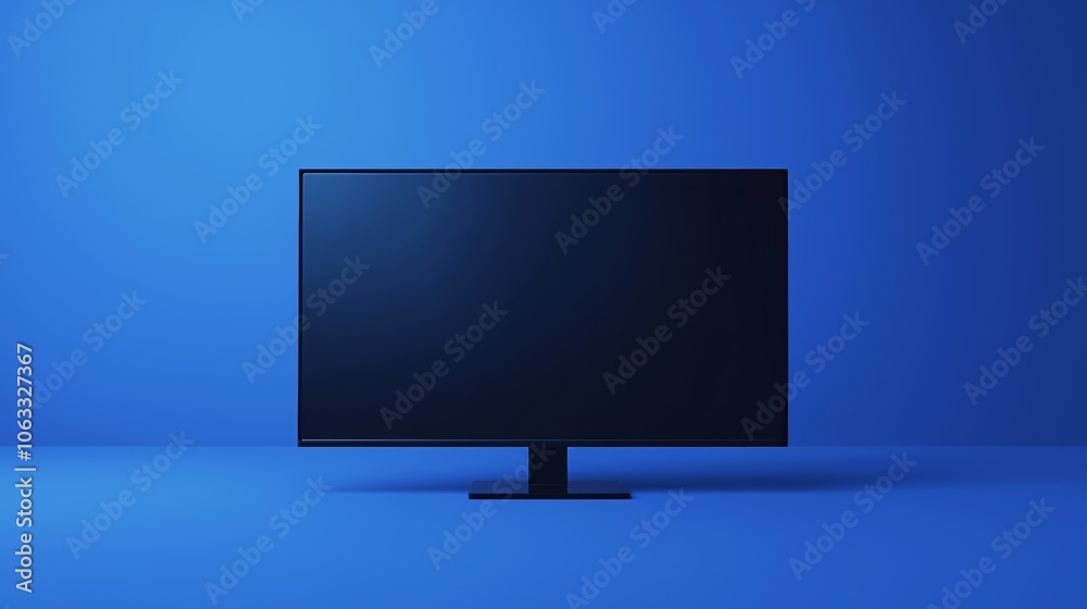 Modern Minimalist Living Room with Large TV and Speaker on Sleek Stand Modern Minimalist Living Room with Large TV and Speaker on Sleek Stand
